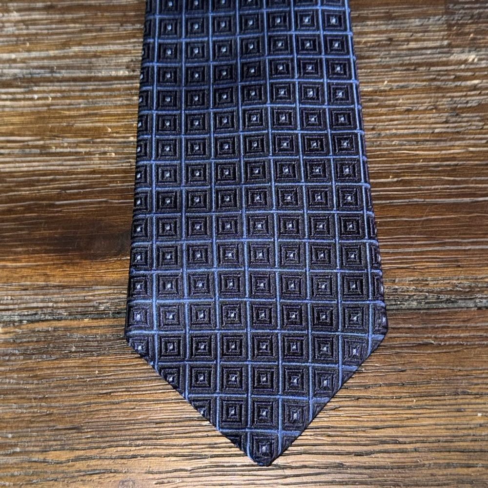 brooks Brothers Makers Blue Geometric Silk Tie